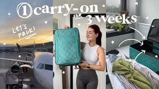 pack + prepare with me for a trip! (1 carry-on for 3 weeks 😳)