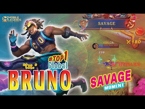 AMAZING SAVAGE by BRUNO TOP 1 GLOBAL MOBILE LEGENDS || Gameplay - Emblem - Build 2023