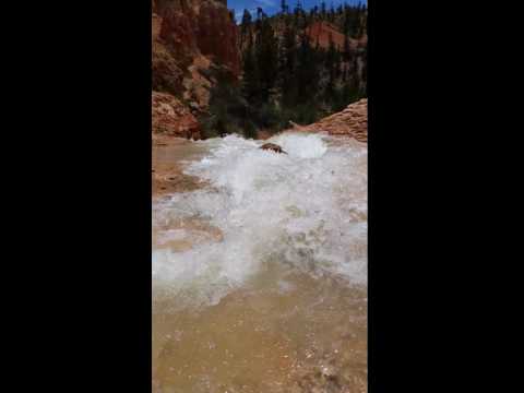 I was sitting on top of the larger waterfall. Drops just over the ledge. Great spot for a beer.