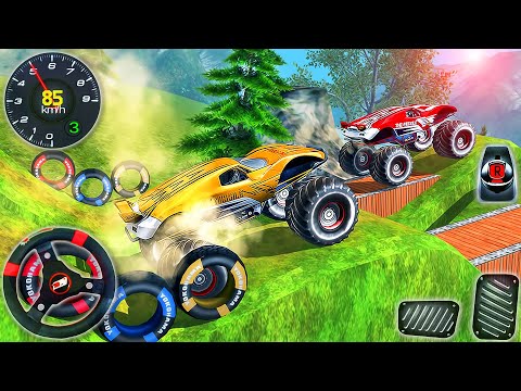 Offroad Monster Truck Driving Simulator - Impossible Jeep Stunts Ramp Racing - Android GamePlay #2