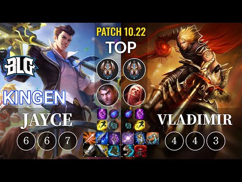 BLG Kingen Jayce vs Vladimir Top - KR Patch 10.22