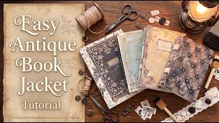 Make Your Boring Books Beautiful | Faux Antique Book Jacket Tutorial | DIY Book Cover | All Sizes