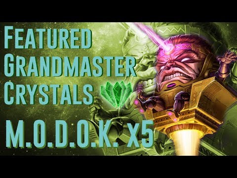 BOW TO ME MEATBAGS!!! 5x Grandmaster Featured 5 Star Modok Crystal Opening