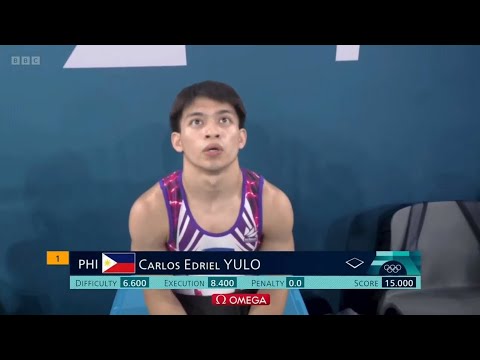Carlos Yulo FX 2024 Olympics 15.000 (BBC)
