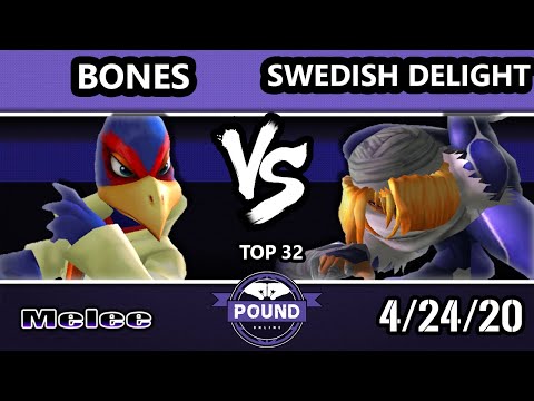 Pound Online 2020 Melee Top 32 - Bones (Falco) Vs. Swedish Delight (Sheik) SSBM Singles