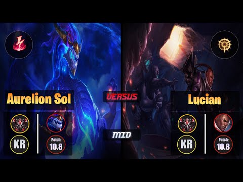 GrandMaster AURELION SOL [Electrocute] (Mid) VS  LUCIAN - Grandmaster KR Patch 10.8