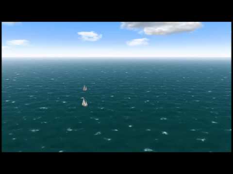 COLREGs - Rule 12 - Scenario: Wind on the same side - Bird's-eye view