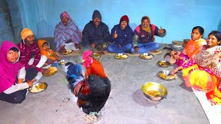 রাতে জঙ্গলের মধ্যে দেশি লাল মোরগের রান্না | Red Country Chicken recipe in Jangal | Village cooking