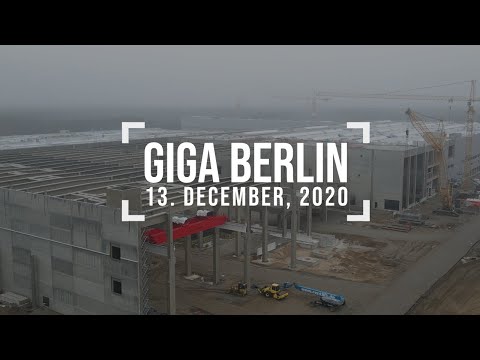 Foggy December days - 13. December, 2020 - Tesla Giga Berlin - 4k drone footage