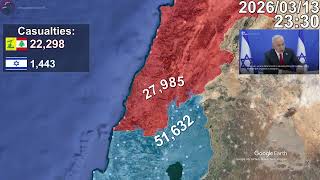 Israeli invasion of Lebanon: Every Day to April 1st, 2026 Mapped using Google Earth