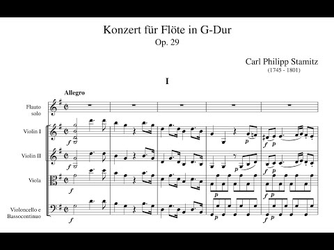 Carl Philipp Stamitz - Flute Concerto in G Major, op. 29 (with Score)