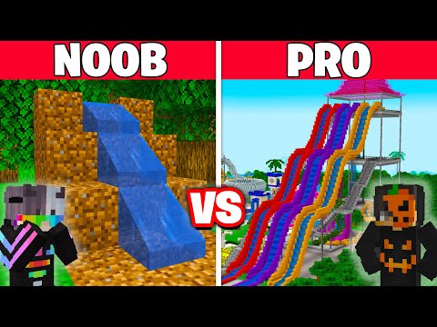 NOOB vs PRO: DEVASA SU PARKI YAPI KAPIŞMASI! - Minecraft
