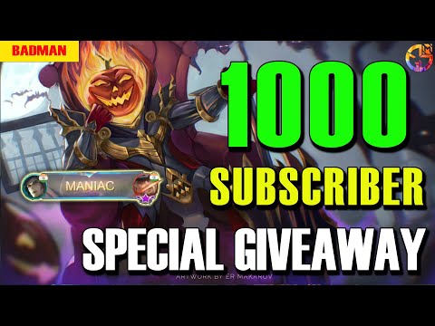 MANIAC HYPER LEOMORD | 1000 SUBSCRIBER Special Giveaway | Top Global Leomord | BADMAN Gaming | MLBB