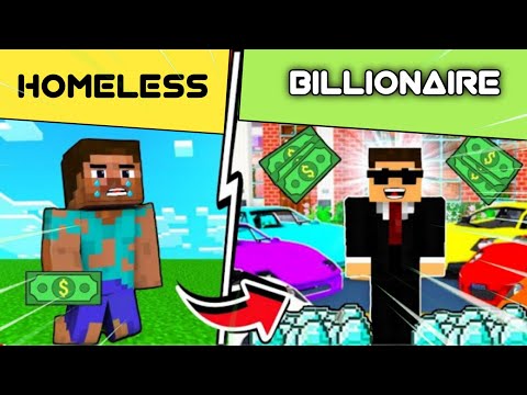 From Homeless to Billionaire in Minecraft! 😱