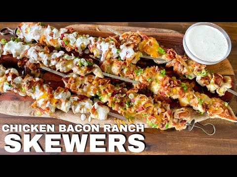 These CHICKEN BACON RANCH SKEWERS were one of the BEST GRIDDLE RECIPES that we've made in a while!