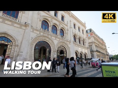 LISBON WALKING TOUR 2023 | Rossio Train Station to São Jorge Castle