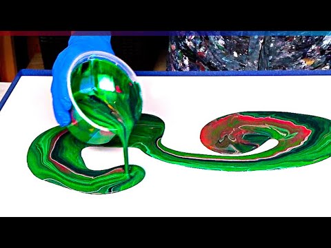 Flamingo Painting🦩 with Fluid Acrylics?! ~ Gorgeous TROPICAL Color Palette - Abstract Art Fluid Art