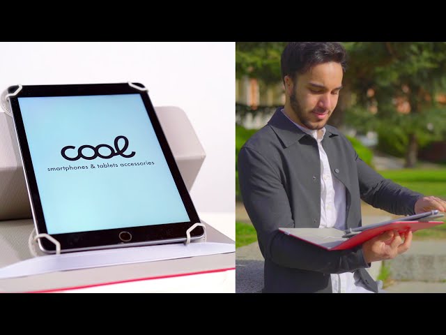 Custodia girevole in similpelle nera per ebook/tablet da 7". video