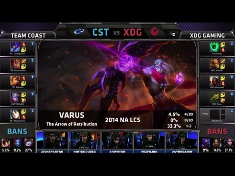 Coast vs XDG | 2014 NA LCS Spring split S4 W10D1 G3 | CST vs XDG Week 10 Day 1 full game HD