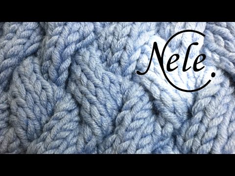 Knitting a hat for beginners, hat with a cable pattern, braided cable pattern, DIY instructions b...