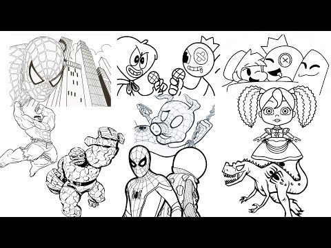 Collection of The Month (January 2023) Coloring Page: Superheroes/Poppy Playtime/Rainbow Friends/NCS