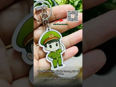 Móc khóa chibi công an cute kèm lời nhắn - Giảm giá chỉ còn 13000đ
