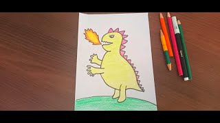 How to draw a Dinosaur ||  How to Draw a Fire Dragon || Panira Arts