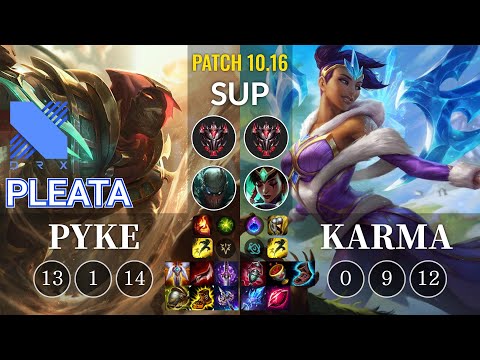 DRX Pleata Pyke vs Karma Sup - KR Patch 10.16