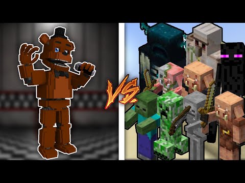 FREDDY FAZBEAR vs ALL MOBS - Minecraft Battles
