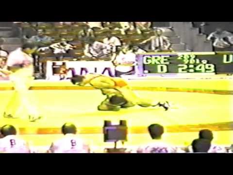 1990 Senior World Championships: 90 kg Makharbek Khadartsev (USSR) vs. Heraklis Deskoulidis (GRE)