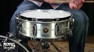 Video thumbnail for Gretsch 14x5 135th Anniversary Engraved Aluminum Snare Drum by Memphis Drum Shop
