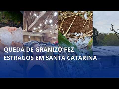 Queda de granizo causou estragos em Santa Catarina