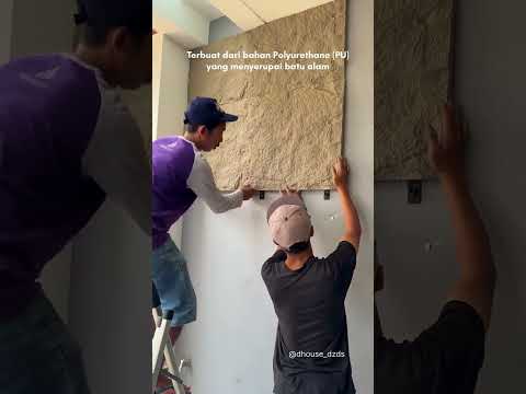 Gambar Maxbuilt 120x60x3 cm Panel Dinding Pu Motif Stone - Abu-Abu
