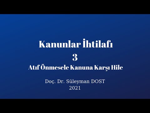 Kanunlar İhtilafı 3 Atıf Önmesele Kanuna Karşı Hile 2021