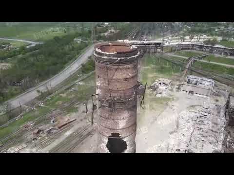 War in Ukraine. Мариуполь. Азовсталь. Видео с дрона. Последствие многочисленных обстрелов завода