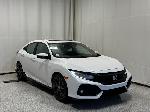 2017 Honda Civic Hatchback Sport Touring Manual in White for sale at Park Mazda in Sherwood Park, AB