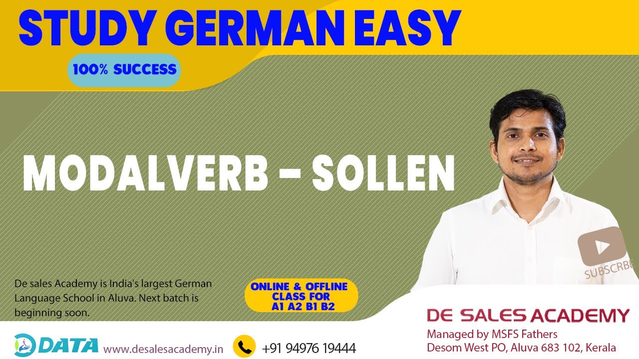 HOW TO USE MODAL VERB SOLLEN :Usage of SOLLEN: German Language Course A1 Level: De Sales Academy
