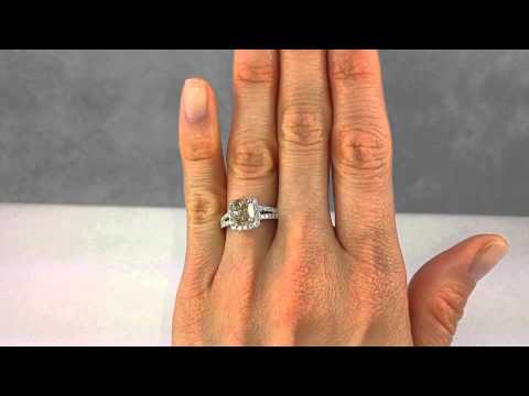 3.13 ctw Cushion Cut Diamond Engagement Ring With a 2.51 ct Champagne/VS2 Center Diamond