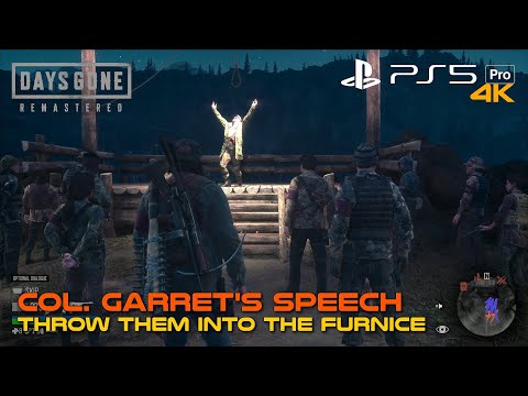 DAYS GONE REMASTERED | Col. Garret’s Speech Throw Them Into The Furnace | PS5 Pro | 4K