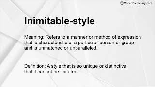 Inimitable-style Meaning