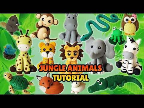 🔴 DIY How to Make JUNGLE ANIMALS Compilation - Easy Polymer Clay, plastilina Fondant Cakes Tutorial
