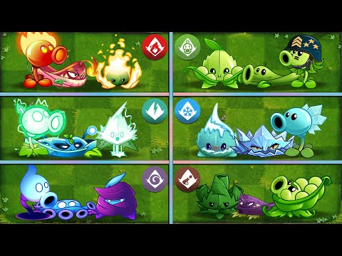 6 Best Team Peashooter + Vine + Mint - Who Will Win? - PvZ 2 Team Plants Battlez