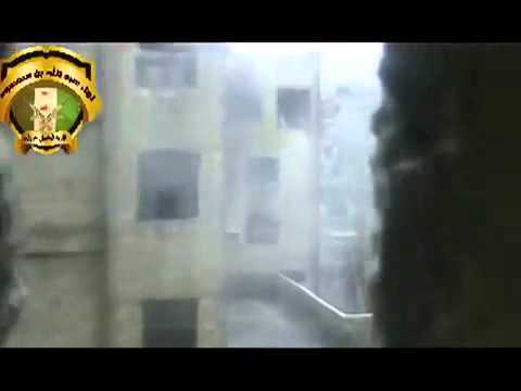 استهداف  قوات النظام بصاروخ  آر بي جي من قبل لواء عبد الله بن مسعود في قسم اليرموك في محافظة دمشق