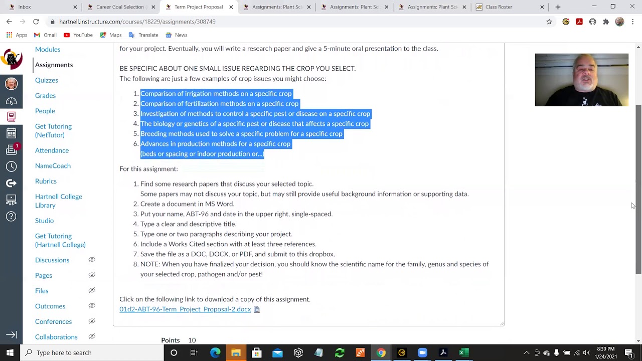 01y1 Project Selection Assignment