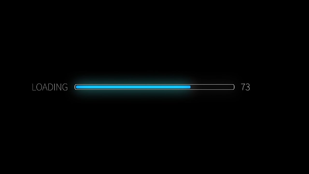LOADING BAR & PERCENTAGE COUNTER #1 | 4K 60FPS | Animated Neon Progress Indicator | White Strokes