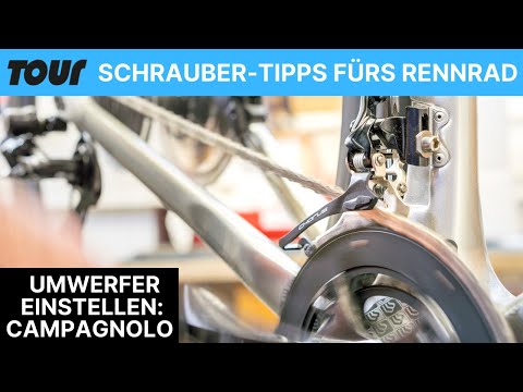 Campagnolo Umwerfer am Rennrad einstellen: Schrauber-Anleitung