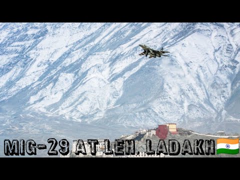 Glorious shot of an inbound MiG-29 at Leh, Ladakh.
