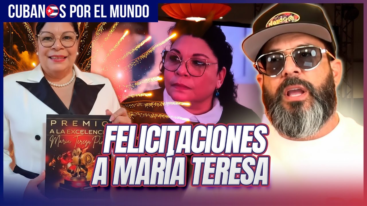 María Teresa Pina es premiada por Pronyr TV y lanza un mensaje de “Cuba Libre”