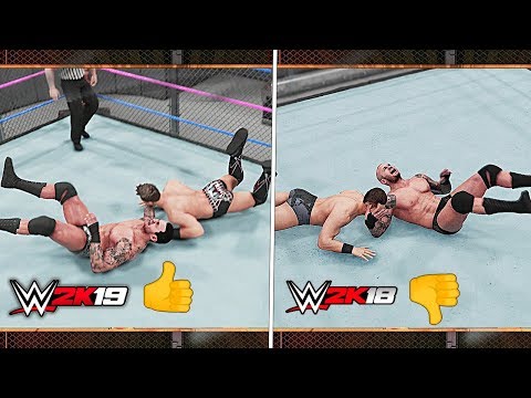 WWE 2K19 VS WWE 2K18 Gameplay/Animations Comparison!!