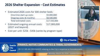 Finance, Native Communities and Tribal Governments Committee 3/30/2026